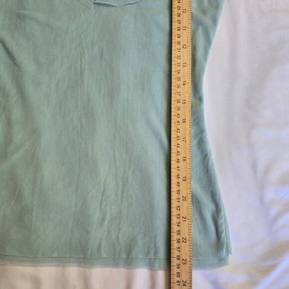 Womens Vtg Y2K Fairy Coquette Romantic Blue Mesh Lace Embroidered Ruffle Trim M - Picture 11 of 11